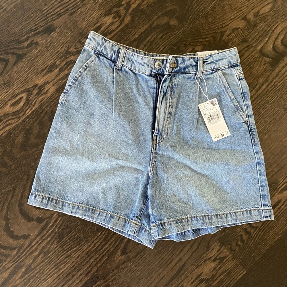 NWT Mango high waisted slouchy denim shorts - size 36 / US 4